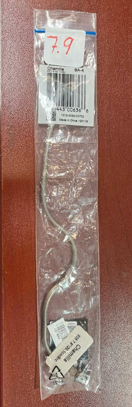 Chamilia Sterling Silver Snake Chain Bracelet – 20.1 cm 7.9"